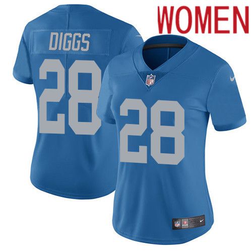 Women Detroit Lions #28 Quandre Diggs Nike Blue Alternate Vapor Limited NFL Jersey